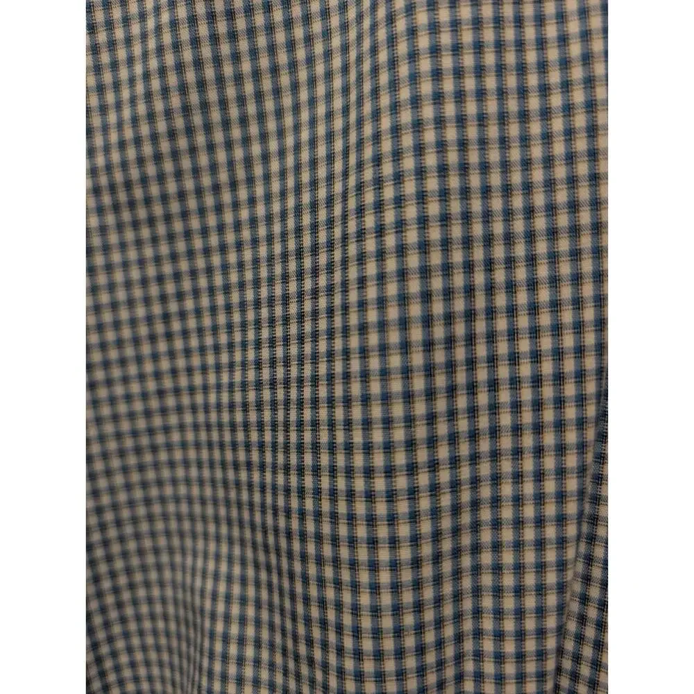 Banana Republic Slim Fit Men's Long Sleeve Dress Shirt Size XXL Blue White Plaid